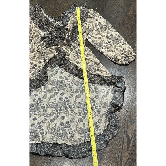 Anthropologie Blouse Women’s Medium Let Me Be Sheer Femme Paisley Button Down - Picture 9 of 11